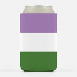Genderqueer Pride Insulator Sleeve, LGBTQ LGBTQIA LGBTQX Can Cooler-High quality, reusable neoprene beverage insulator sleeve. Fits standard 12oz and 16oz cans or bottles and keeps beverages cold. Easy to clean and foldable for easy storage. Great gift or drink marker for parties. LGBTQ LGBTQIA LGBTQX Genderqueer nonbinary gender queer gay pride equality.-