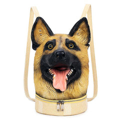 German Shepherd Dog Head Backpack Bag Weird Creepy WTF Harajuku Unique-