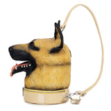 German Shepherd Dog Head Backpack Bag Weird Creepy WTF Harajuku Unique--
