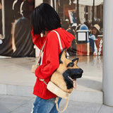 German Shepherd Dog Head Backpack Bag Weird Creepy WTF Harajuku Unique--