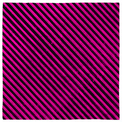 Black and Pink Grunge Gothic Pinstripe Bandana, Distressed Stripe 24in-Polyester jersey knit 24 inch square bandana, kerchief, handkerchief, hanky, neckerchief, do-rag, facemask, headscarf, babushka, hankey. Custom made. Retro vintage grunge goth gothic style pinstripes / thin distressed stripe pattern. These bandanas are made-to-order and typically ship in 2-4 business days from USA.-Diagonal-