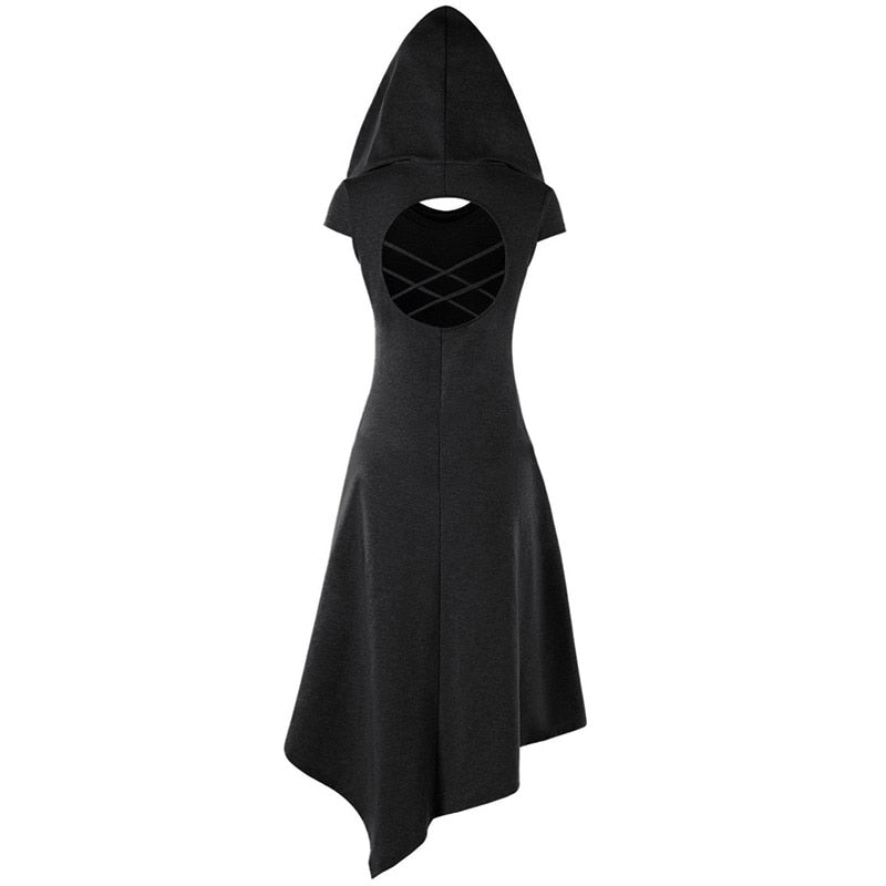 Bel Epoque Long Hooded Open Back Pagan Gothic Witch Dress Halloween Domestic Platypus Bel Epoque Long Hooded Open Back Pagan Gothic Witch Dress Halloween Domestic Platypus