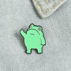 -High quality metal alloy and soft enamel pin. Measures about 1.1" tall and 0.9" wide.Free shipping from abroad with average delivery to the US in about 2 weeks. Rude Kawaii EFF OFF Fuck You pinback badge funny gift attitude flipping off flip the bird mode quitting out go yourself done over it GFY punk pastel goth cute-