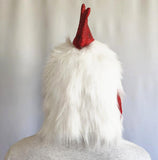 -High quality latex and synthetic fur over-the-head rooster mask. One size fits most.Free shipping from abroad.

Funny animal costume cosplay mask halloween feathered chicken guy fancy dress gamer 
-