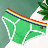 -Colorful and comfortable mens style briefs. Sizes run small. Free shipping from abroad with average delivery to the US in 2-3 weeks.

Underwear bold bright gay pride lgbtq lgbtqia lgbtqx tight sexy -Green and White-M-