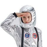 -Retro vintage, pre moon-landing era space man costume helmet. Soft & flexible metallic poly material, bright silver... main photos in lower lighting. One-size-fits-most kids and adult sizes. Free shipping.
Moon Man Martian Halloween Costume Cosplay Prop Accessory Vintage Look 1950s 1960s Rocket Age Atomic Era Astronaut-