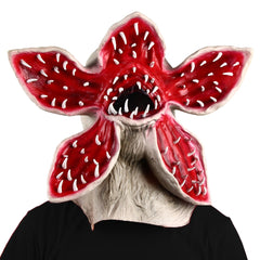 -High quality latex over-the-head Demogorgon monster mask. One size fits most. Free shipping from abroad with average delivery to the USA in 2-3 weeks. Halloween costume cosplay sci-fi science fiction scifi horror upside down monster-