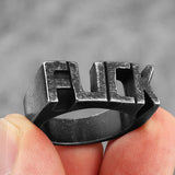 -316L Stainless Steel F-Word ring, plain silver or antiqued finish, sizes 7-13 US. Free shipping, avg delivery 2-3wks.
Funny vulgar american british english alphabet block letter word ring counterculture punk goth gothic biker hippie george carlin obscenities rude offensive language slang swearing fashion jewelry gift-7-Antiqued-