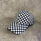 Black and White Checkered Cap-Quality unisex black and white checkered fashion cap. One size fits most (45cm-55cm) with strap back adjustment. Free shipping from abroad with average delivery to the USA in 2-3 weeks.
Retro 90s nineties clubwear streetwear hiphop y2k aesthetic racer gamer snapback long bill baseball hat-