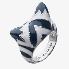 -High quality Ahsoka inspired enameled metal statement ring. Sizing is approximate. Free shipping from abroad with average delivery to the USA in about a month. star rebel geek cosplay fashion jewelry ashoka cat ears raccoon striped alien galaxy wars mens womens space inexpensive boba fan gift -6 US-