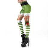 -Green & Striped Sock-S-