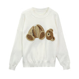 -Designer fashion jumper with fuzzy decapitated teddy bear appliqué. See size chart below.Free shipping from abroad with average delivery to the US in 2-3 weeks.

funny headless teddybear sweater sweatshirt non-conformist punk gothic winter fall autumn warm designer fashion korean streetwear womens unisex -White-S-