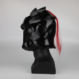 -High quality, detailed latex over-the-head mask with attached hair. One size fits most adults. Approximately 11.8in x 13.4in - Free shipping.
Anime cosplay halloween costume fancy dress latex mask black silver female knight unisex helm-