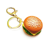 -A cheezeburger you can always haz! High quality resin hamburger keychain / bag charm. A detailed miniature burger with choice of a silver or golden keyring and clip. Free Shipping Worldwide. Great meme key chain / keyring gift for fast food lovers, those who enjoy Americana and USA iconography or Steven Universe fans.-Gold-