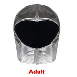 -Retro vintage, pre moon-landing era space man costume helmet. Soft & flexible metallic poly material, bright silver... main photos in lower lighting. One-size-fits-most kids and adult sizes. Free shipping.
Moon Man Martian Halloween Costume Cosplay Prop Accessory Vintage Look 1950s 1960s Rocket Age Atomic Era Astronaut-Adult-