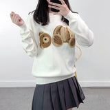 -Designer fashion jumper with fuzzy decapitated teddy bear appliqué. See size chart below.Free shipping from abroad with average delivery to the US in 2-3 weeks.

funny headless teddybear sweater sweatshirt non-conformist punk gothic winter fall autumn warm designer fashion korean streetwear womens unisex -