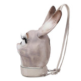3D Rabbit Head Backpack Shoulder Bag Weird Creepy WTF Harajuku Unique--