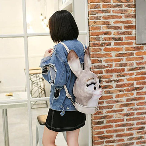 3D Rabbit Head Backpack Shoulder Bag Weird Creepy WTF Harajuku Unique ...