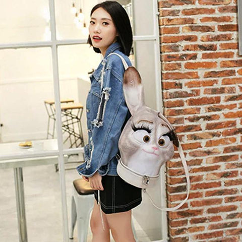 3D Rabbit Head Backpack Shoulder Bag Weird Creepy WTF Harajuku Unique ...