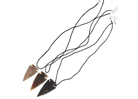 Arrowhead necklace on an adjustable black waxed cotton cord, boho  jewellery, tribal spearhead pendant