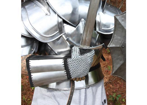 Medieval Holy Land and Defender Chainmail Gauntlets with Plates