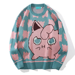-Quality knit pullover sweater. Made of soft and comfortable synthetic wool blend. Unisex style, see size chart. Free shipping from abroad. Harajuku Streetwear Oversize Mens Womens Cartoon Fashion Pullover Jumper Winter Fall Autumn-M-
