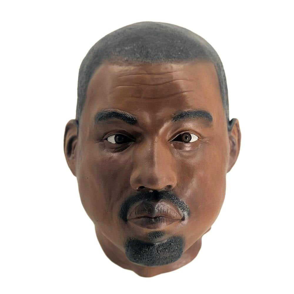 -Very high quality, handmade, eco-friendly natural latex over-the-head mask. One size fits most adults. Free shipping.

Funny halloween costume celebrity mask weird crazy conspiracy kanye west meme unique fun comedy parody crazy weird wtf stage prop gift -