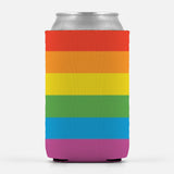 LGBTQ Pride Beverage Insulator Sleeve, LGBTQIA LGBTQX Can Cooler Wrap-High quality, reusable neoprene beverage insulator sleeve. Fits standard 12oz and 16oz cans or bottles and keeps beverages cold. Easy to clean and foldable for easy storage. Great gift or drink marker for parties. LGBT GLBT LGBTQ LGBTQIA LGBTQX Classic Rainbow Striped Pride Equality Rights Striped Accessory Party Gift-