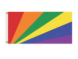 Seychelles LGBTQ Rights Pride Rainbow Flag - LGBT/LGBTQIA/LGBTQX/GLBTQ-High Quality, professionally made alternate rainbow striped version of the Seychelles national flag. Single or double sided, grommets or sleeve. 2x1ft/1x2ft,3x2ft/2x3ft,3x5ft/5x3ft. Rights Equality Pride Protest gay lesbian bisexual transgender queer homosexuality sexuality gender love East African Archipelago islands-2 ft x 1 ft-Standard-Grommets-