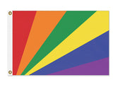 Seychelles LGBTQ Rights Pride Rainbow Flag - LGBT/LGBTQIA/LGBTQX/GLBTQ-High Quality, professionally made alternate rainbow striped version of the Seychelles national flag. Single or double sided, grommets or sleeve. 2x1ft/1x2ft,3x2ft/2x3ft,3x5ft/5x3ft. Rights Equality Pride Protest gay lesbian bisexual transgender queer homosexuality sexuality gender love East African Archipelago islands-3 ft x 2 ft-Standard-Grommets-