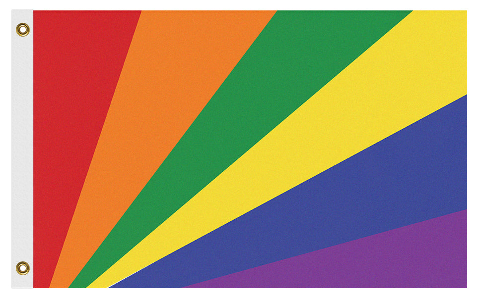 Seychelles LGBTQ Rights Pride Rainbow Flag - LGBT/LGBTQIA/LGBTQX/GLBTQ-High Quality, professionally made alternate rainbow striped version of the Seychelles national flag. Single or double sided, grommets or sleeve. 2x1ft/1x2ft,3x2ft/2x3ft,3x5ft/5x3ft. Rights Equality Pride Protest gay lesbian bisexual transgender queer homosexuality sexuality gender love East African Archipelago islands-5 ft x 3 ft-Standard-Grommets-