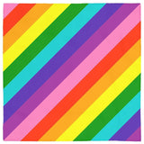 LGBTQIA 8 Stripe Rainbow - Gilbert Baker Gay Pride Flag Striped LGBTQ-Polyester jersey knit 24 inch square bandana, kerchief, handkerchief, hanky, neckerchief, do-rag, facemask, headscarf, babushka, hankey. GLBT LGBT LGBTQ LGBTQIA LGBTQX LGBTQ Plus LGBTQ+ Gay Lesbian Trans Transgender Queer Nonbinary Gender Sexuality Pride Rights original 8 stripe rainbow bandanas.-Diagonal Stripes-