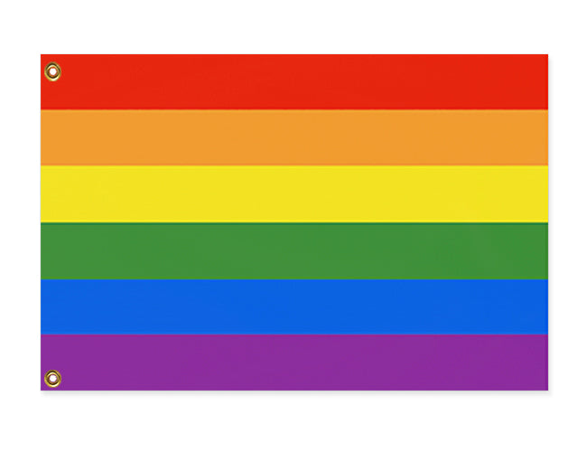 LGBTQ Pride Flag, Classic LGBTQIA Rainbow Striped Banner, Custom Flag-High Quality, Professionally printed LGBTQ rainbow striped pride flag. Single or double sided, grommets or pole sleeve / pocket. 2x1 ft / 1x2 ft, 3x2 ft / 2x3 ft, 3x5 ff / 5x3 ft. Fully customizable. Classic Traditional LGBT GLBT LGBTQIA LGBTQI LGBTQ LGBTQIA Gay Pride Equality Protest March Festival Pole Banner Flag.-3 ft x 2 ft-Standard-Grommets-
