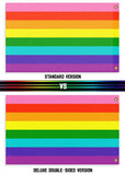 8 Stripe LGBTQ Pride Flag, Gilbert Baker Original Rainbow Design-Original eight stripe LGBT / GLBT / LGBTQIA rainbow striped pride flag as designed by Gilbert Baker. High quality indoor / outdoor pole flag. Single or double sided, grommets or pole sleeve / pocket. Fully customizable. Gay Lesbian LGBTQX Equality Rights Protest March Love is Love Hearts Not Parts Festival Pole Banner -