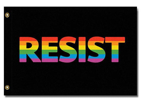LGBTQ RESIST FLAG Anti-Trump Anti-Fascist Equality Protest Banner -High quality, professionally printed polyester flag. Single or fully double-sided with blackout layer, grommets or pole pocket / sleeve. 2x1ft / 1x2ft, 3x2ft / 2x3ft, 5x3ft / 3x5ft, customizable Anti-Trump Anti-Fascist Antifa Protest Banner Flag RIghts Equality USA America RESIST Fascism LGBTQ LGBTQIA LGBTQX Resistance-3 ft x 2 ft-Standard-Grommets-796752936680