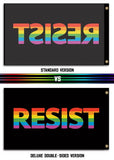 LGBTQ RESIST FLAG Anti-Trump Anti-Fascist Equality Protest Banner -High quality, professionally printed polyester flag. Single or fully double-sided with blackout layer, grommets or pole pocket / sleeve. 2x1ft / 1x2ft, 3x2ft / 2x3ft, 5x3ft / 3x5ft, customizable Anti-Trump Anti-Fascist Antifa Protest Banner Flag RIghts Equality USA America RESIST Fascism LGBTQ LGBTQIA LGBTQX Resistance-