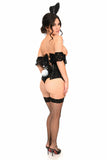 -Costume Includes: Corset, Bunny Ears, Bunny Tail Underbust Corset made of high quality lace Waist Tape Underwire Front Busk Closure 8 Plastic Boned w/4 static steel bones Thick Cording in the back for cinching Hand Wash or Dry Clean Ships from the USA

sexy naughty rabbit womens corset costume lavish halloween cosplay-