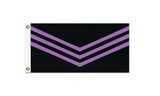 Lavender / Lilac and Black Queer Liberation Flag, Protest Banner-Triple chevron in a purple of defiance, three arrows against fascism & oppression. 

LGBTQ LGBTQX LGBTQIA+ gay lesbian bisexual pan trans nonbinary genderqueer BLM racial gender sexuality feminist intersectional womens poc marginalized liberty rights equality justice united resist anarchist anarcho antifa anti-fascist -2 ft x 1 ft-Standard-Grommets-