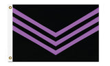 Lavender / Lilac and Black Queer Liberation Flag, Protest Banner-Triple chevron in a purple of defiance, three arrows against fascism & oppression. 

LGBTQ LGBTQX LGBTQIA+ gay lesbian bisexual pan trans nonbinary genderqueer BLM racial gender sexuality feminist intersectional womens poc marginalized liberty rights equality justice united resist anarchist anarcho antifa anti-fascist -3 ft x 2 ft-Standard-Grommets-