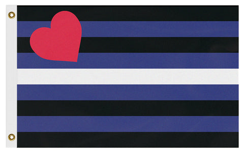 Leather Subculture Pride Flag - 2x1/3x2/5x3/Custom - Fetish BDSM Kink-Quality, professionally made flag. Single or double sided, grommets or sleeve. Fully customizable by request. Black blue white heart Leather subculture lifestyle service fetish kink bdsm bondage sadomaso kinky s&m gay glbt lgbt lgbtq glbtq lgbtqia lgbtqx queer sex mr ms top bottom jack daddy sir festival parade banner-5 ft x 3 ft-Standard-Grommets-