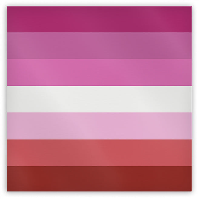 Lesbian Pride Magnet 2x2in Metal LGBTQ LGBTQIA LGBTQX Classic Stripes-2x2 inch-Horizontal-