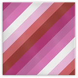Lesbian Pride Magnet 2x2in Metal LGBTQ LGBTQIA LGBTQX Classic Stripes-2x2 inch-Diagonal-
