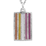 -Jeweler crafted sterling silver Lesbian Pride Flag pendant with hand-enameled stripes, on your choice of chain or leather cord. Brand New in jewelers box. Made in and shipped from the USA. Updated modern Trans-inclusive, Anti-TERF pink orange stripe. Gay Pride, GLBT, LGBT, LGBTQ, GBTQIA, LGBTQX, LGBTQIA Plus, LGBTQ-Sterling Silver-24" Stainless Steel Curb Chain-
