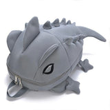 Lizard Pal 3D Backpack, Cute Cartoon Chameleon Reptile School Bag-Fun, cute and unique 3D Lizard Pal backpack in your choice of colors. Made of polyester with plush detailing, embroidered eyes, zipper closure and adjustable shoulder straps. Interior is lined and has a small internal zipper pocket. 2 sizes - small / kids / youth and large / teens / adults. -Gray-Small-