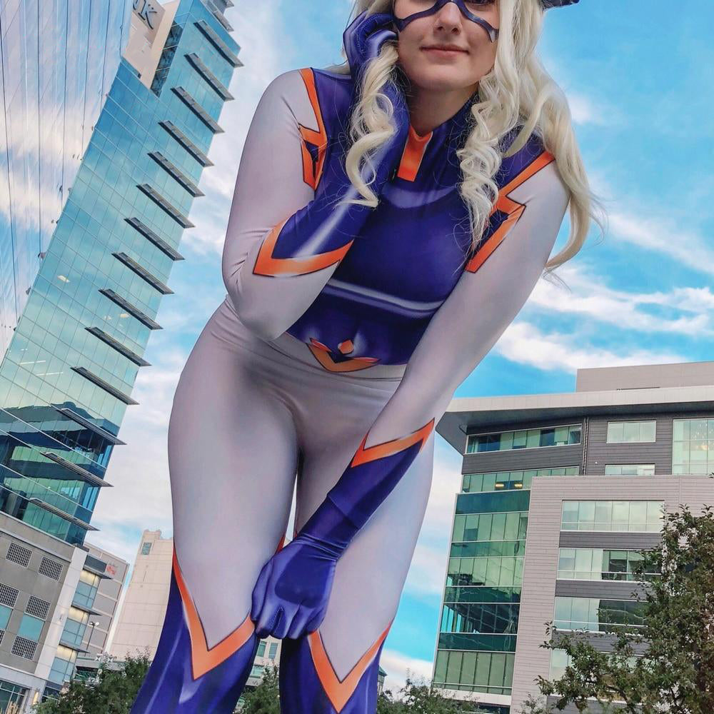 -My Hero Academia Yu Takeyama "Mt. Lady" zentai style cosplay bodysuit. Mask not included.Made of high quality polyester and spandex material, well sewn with colorfast fade-resistant printing. Adult and Youth Sizes. Free shipping.
Bodycon sexy leotard halloween giantess GTS anime macrophilia fetish roleplay costume-Adult L-