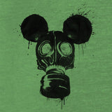 DOSEprod MOUSK Tee, Dismaland Mickey Mouse Gas Mask Parody Graffiti-Mens / Unisex-Green Heather-S-