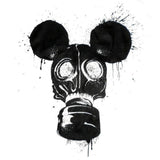 DOSEprod MOUSK Tee, Dismaland Mickey Mouse Gas Mask Parody Graffiti-Mens / Unisex-White-S-