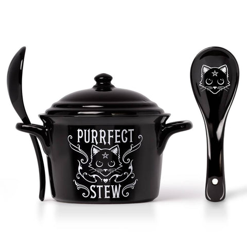 -Alchemy designed cauldron inspired lidded bowl and matching spoon set. Perfect for soups, broths, cereals and serving. Bone China (animal free) Genuine Alchemy Gothic product. Shipped from the USA
Cats witch wicca wiccan samhain halloween kitchen gothic home decor winter solstice christmas gift 
-664427053058