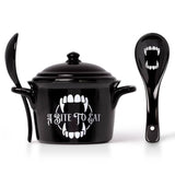 -Fancy 'A bite to Eat' .... Would you dare eat from a vampires pot? Unique Alchemy designed vampire cauldron inspired lidded bowl & matching spoon perfect for soups, broths, cereals & serving. Animal-free Bone China. Genuine Alchemy Gothic product. Ships from USA horror samhain halloween kitchen gothic home decor
-664427053096