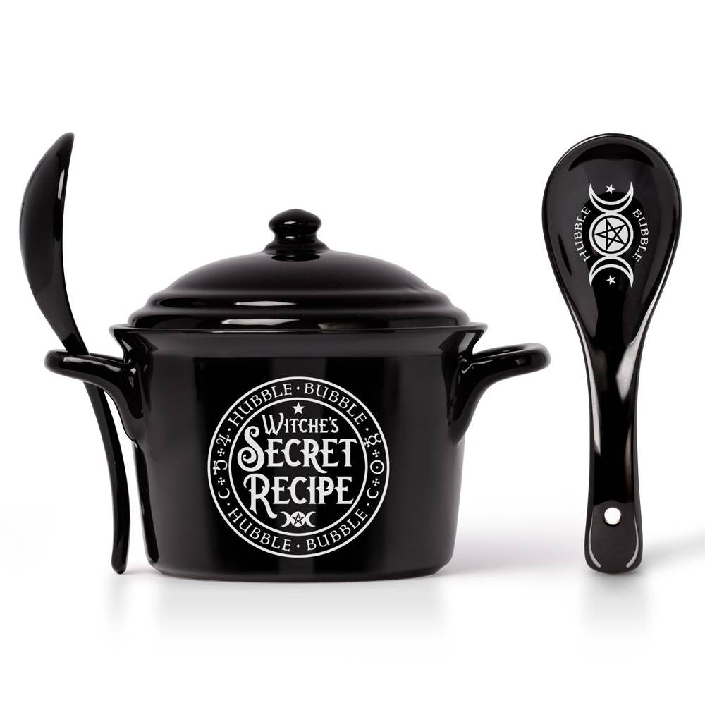 -Alchemy designed cauldron inspired lidded bowl & matching spoon perfect for soups, broths, cereals & serving. Animal-free Bone China. Genuine Alchemy Gothic product. Ships from USA
Witches pot for making potions, spells & divine dinners! witch wicca wiccan samhain halloween kitchen kitchen winter solstice gift
-664427053102